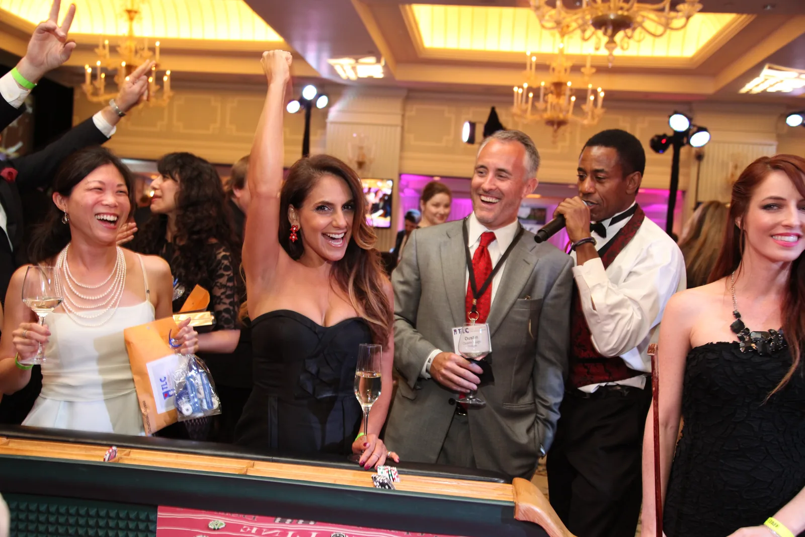 Well-dressed guests enjoying a Los Angeles charity casino gala