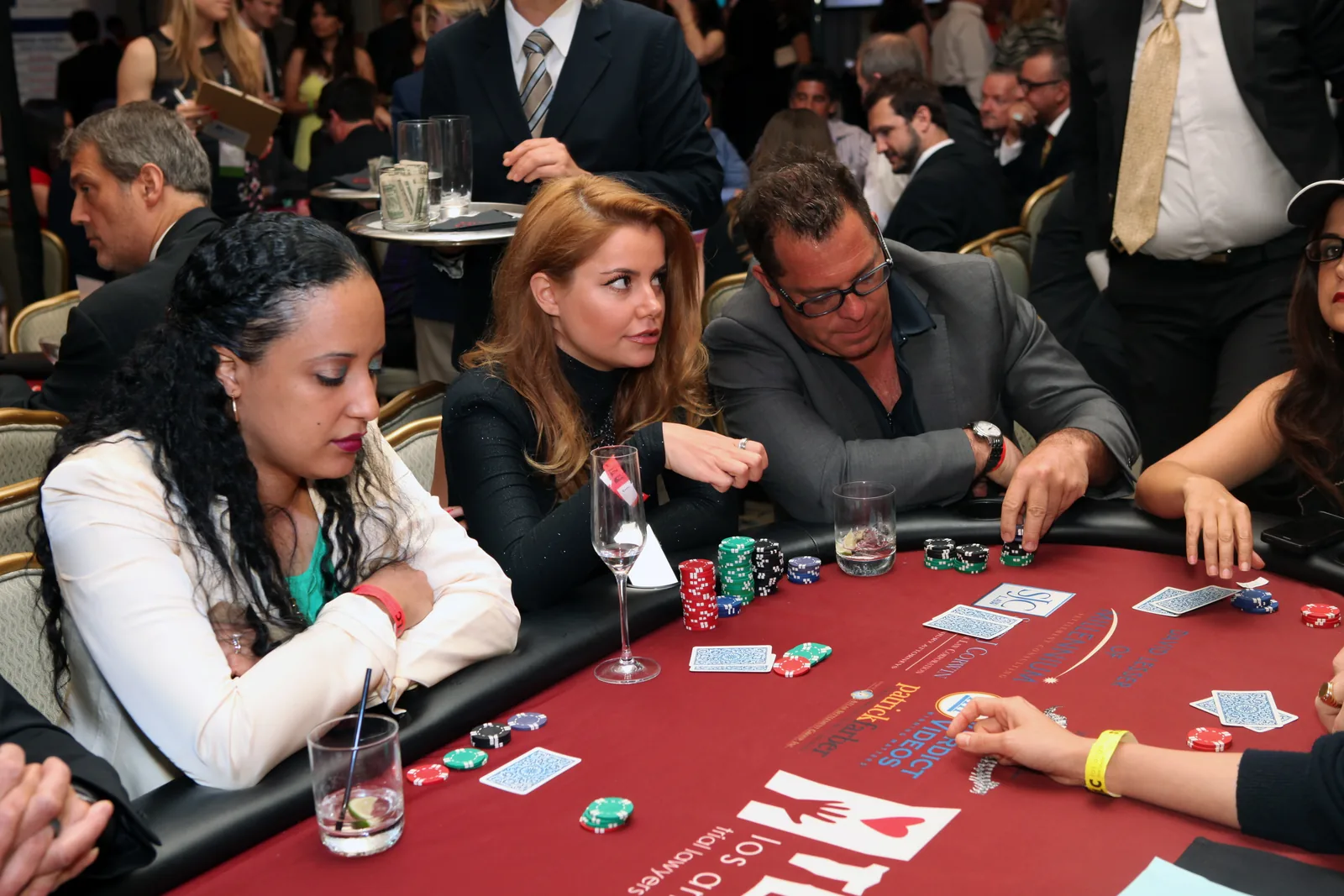 Guests playing at a gaming table during a Los Angeles charity casino night